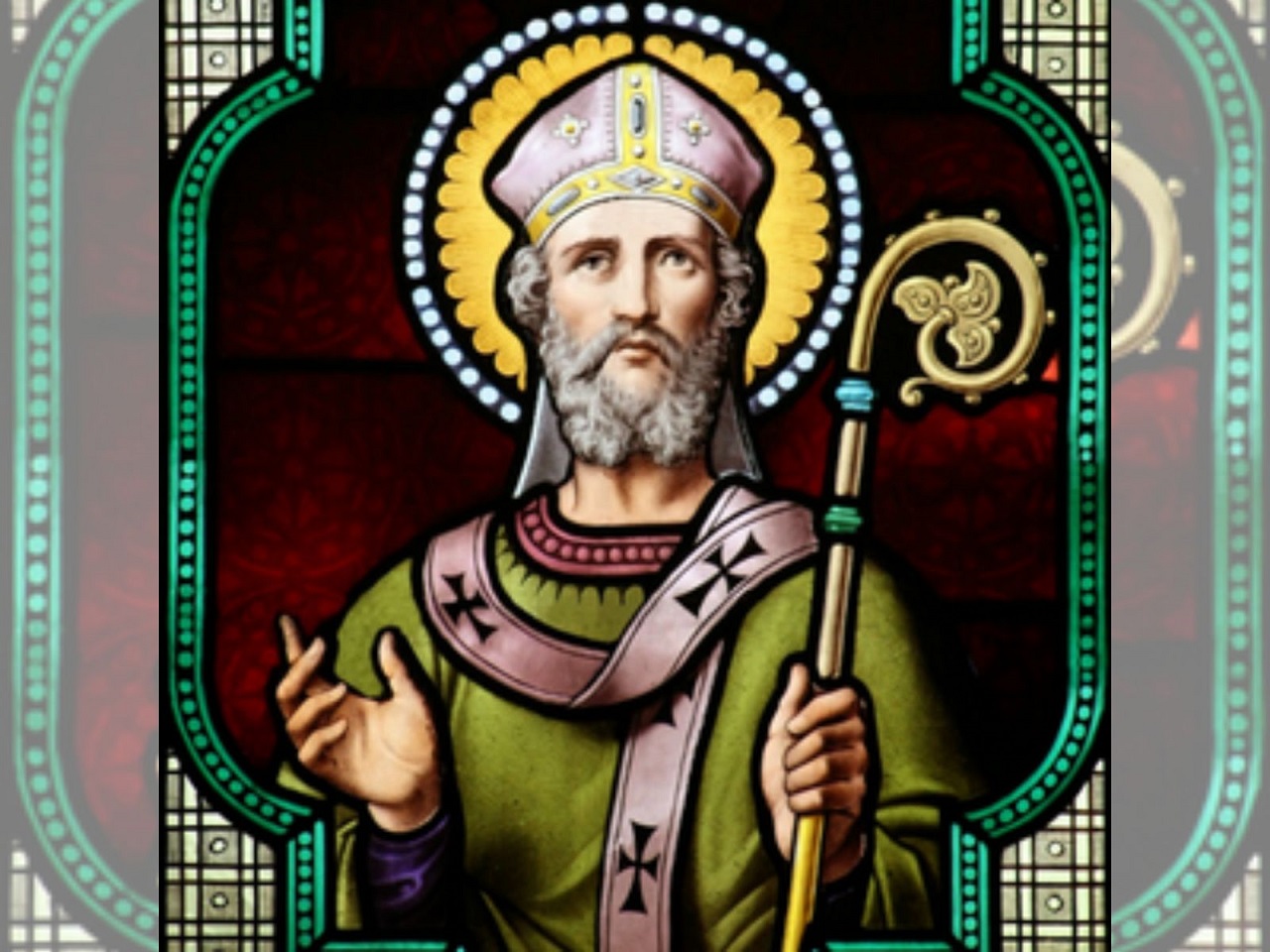 imagem de Santo Anselmo segurando um cajado de bispo