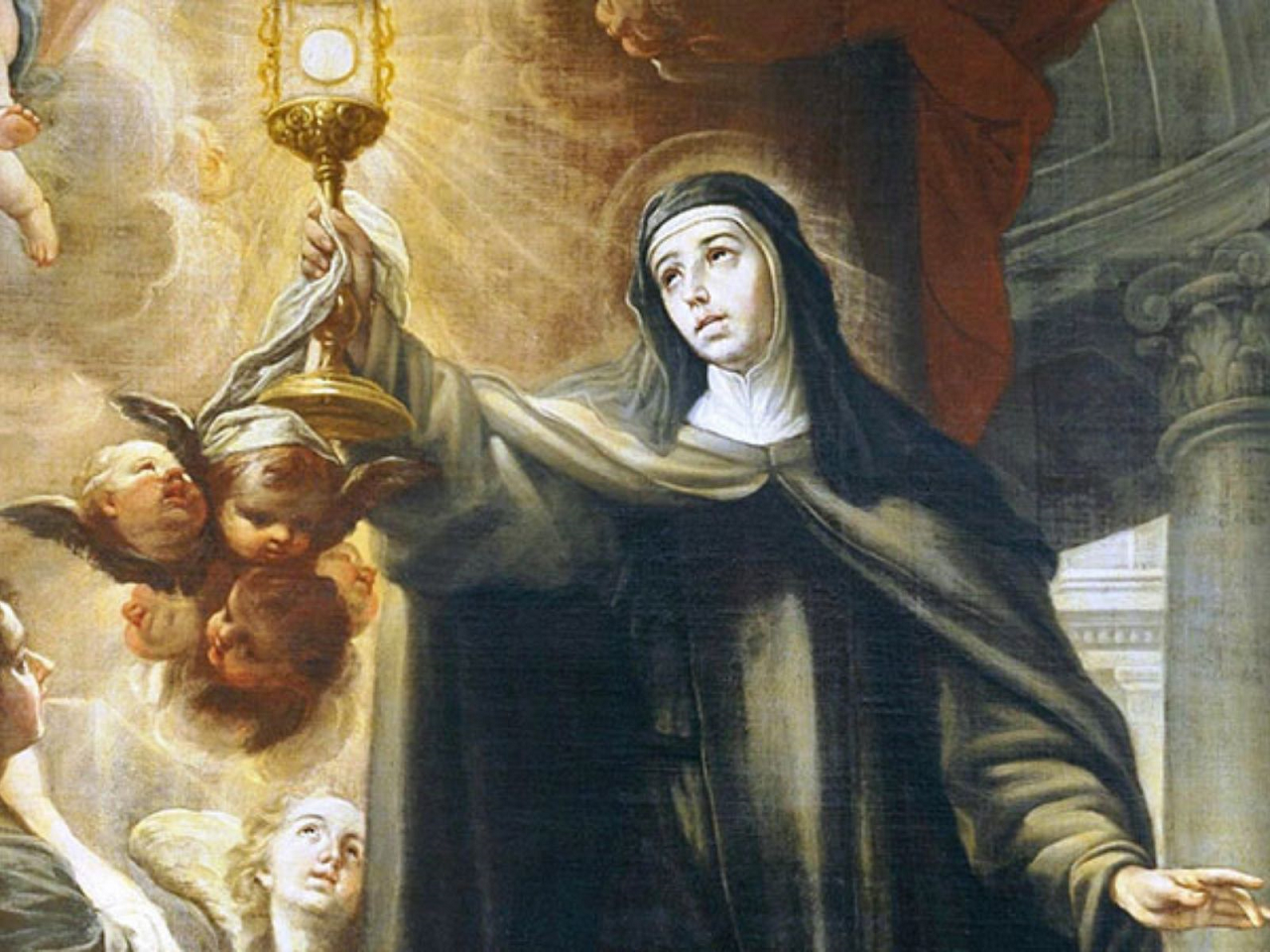 imagem de Santa Clara segurando o ostensório