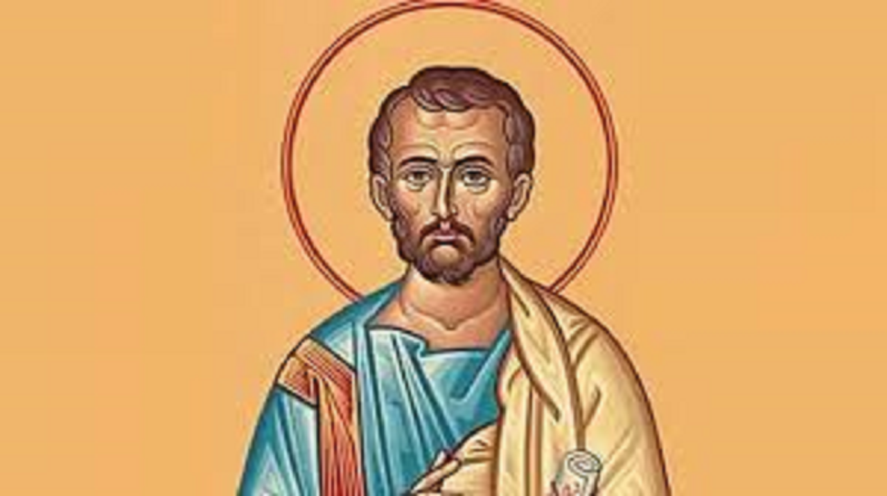 imagem de São Barnabé olhando para frente, imagem em ícone