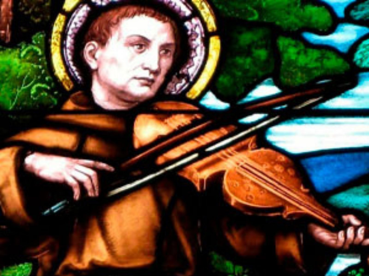 imagem de São Francisco Solano tocando um violino