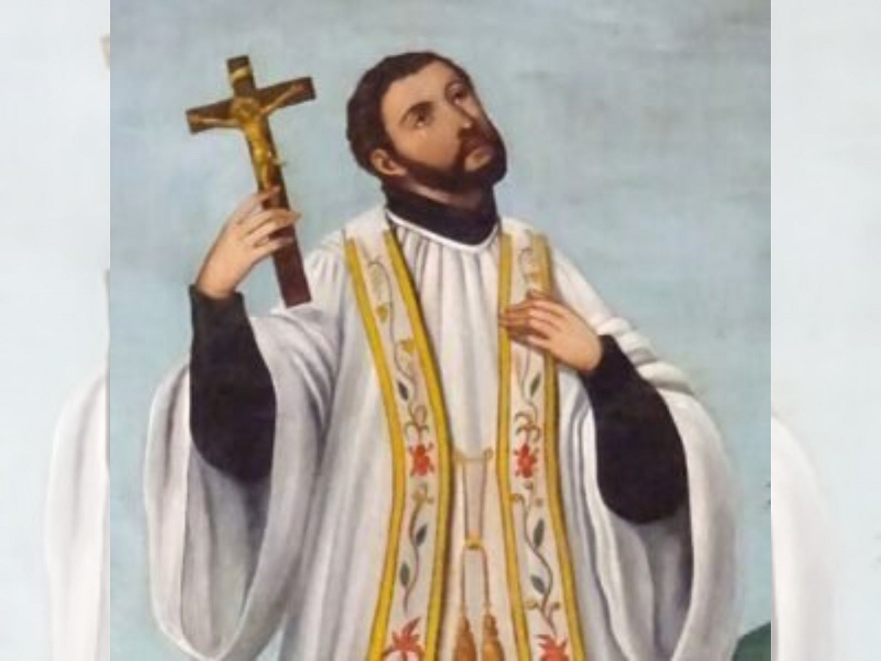 imagem de São Francisco Xavier com a cruz na mão