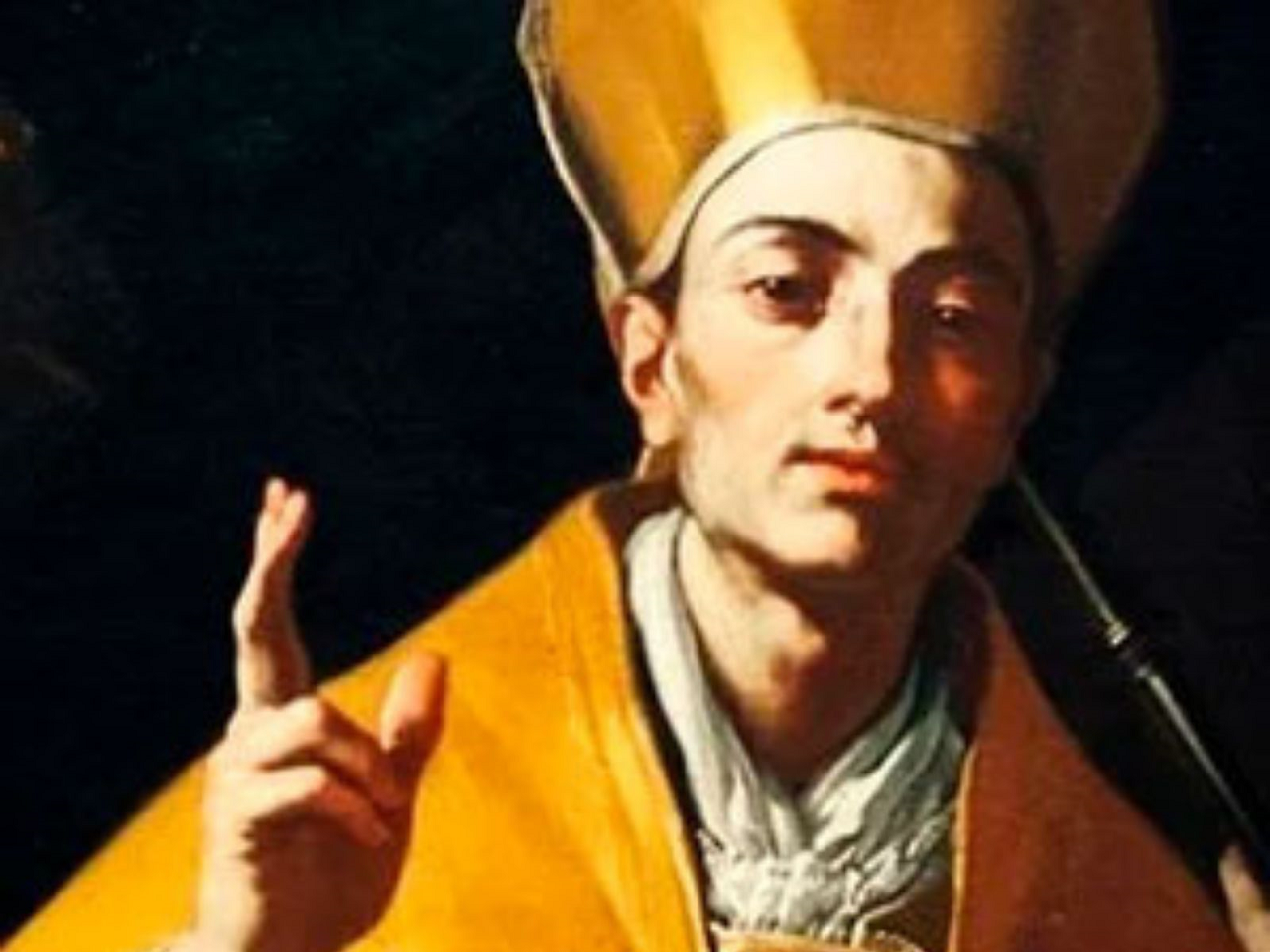 imagem de São Januário levantando os dedos em direção ao céu