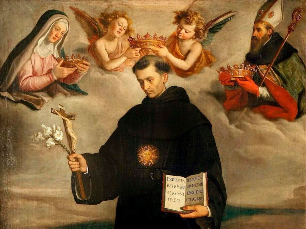 imagem de São Nicolau de Tolentino sendo coroado pelos anjos